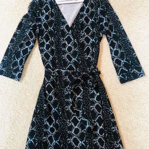 DVF snake print wrap dress